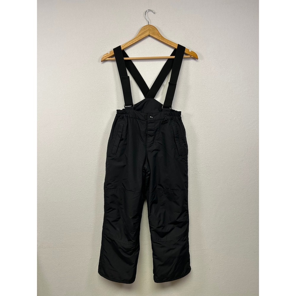 Gorpcore Lands End Kids 8 Black Insulated Adjustable Suspenders Snow Bibs Pants